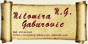 Milomira Gaburović vizit kartica